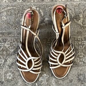 Unisa Cream Sandals with Strappy Design